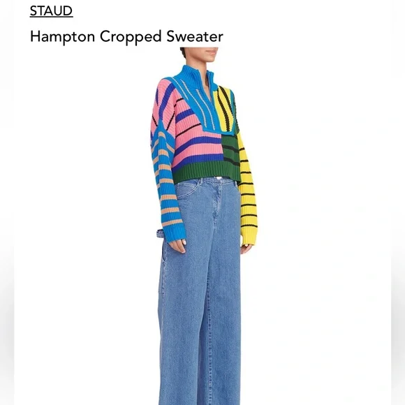 NWT Staud Cropped Hampton Sweater